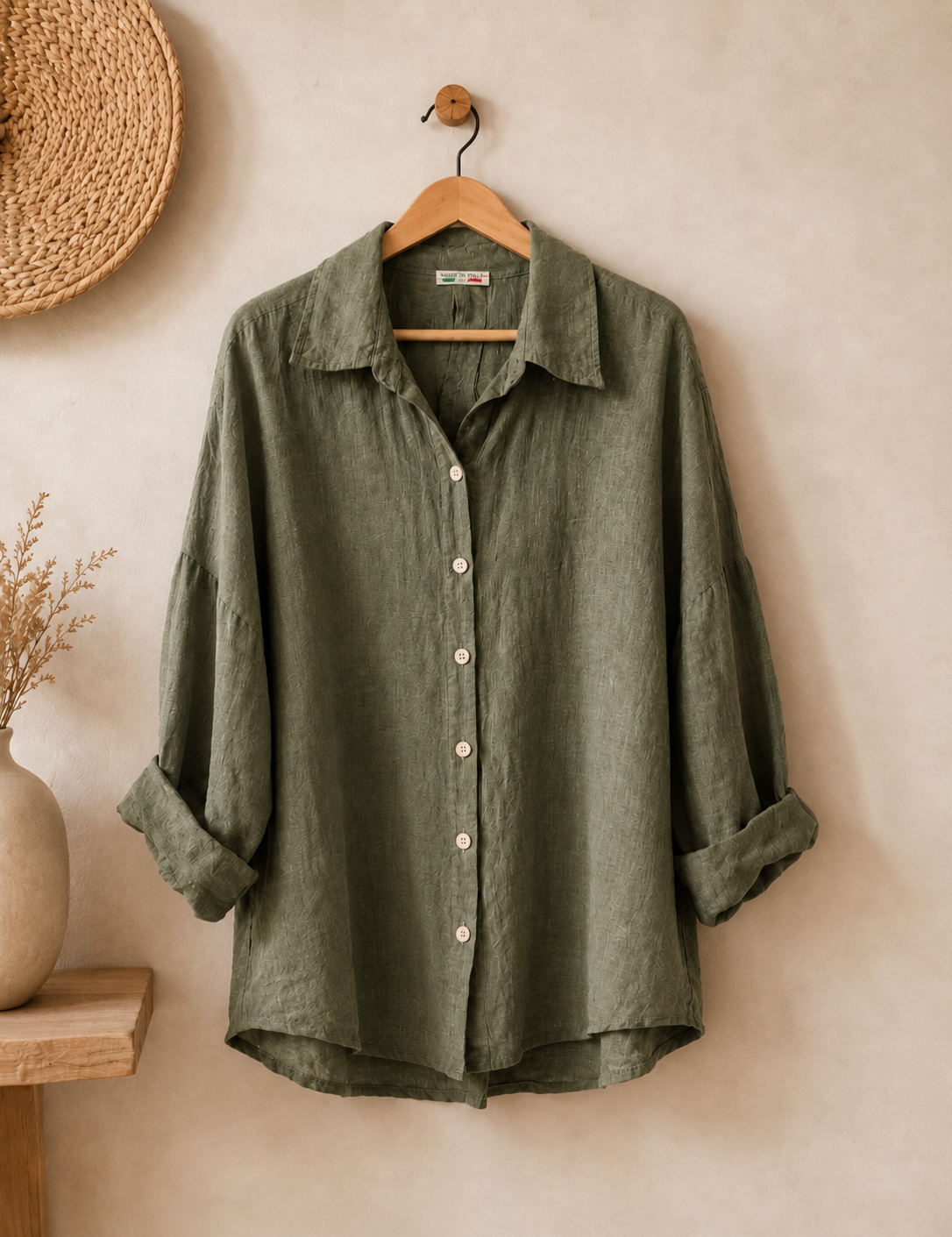 Blusa lino larga italiana