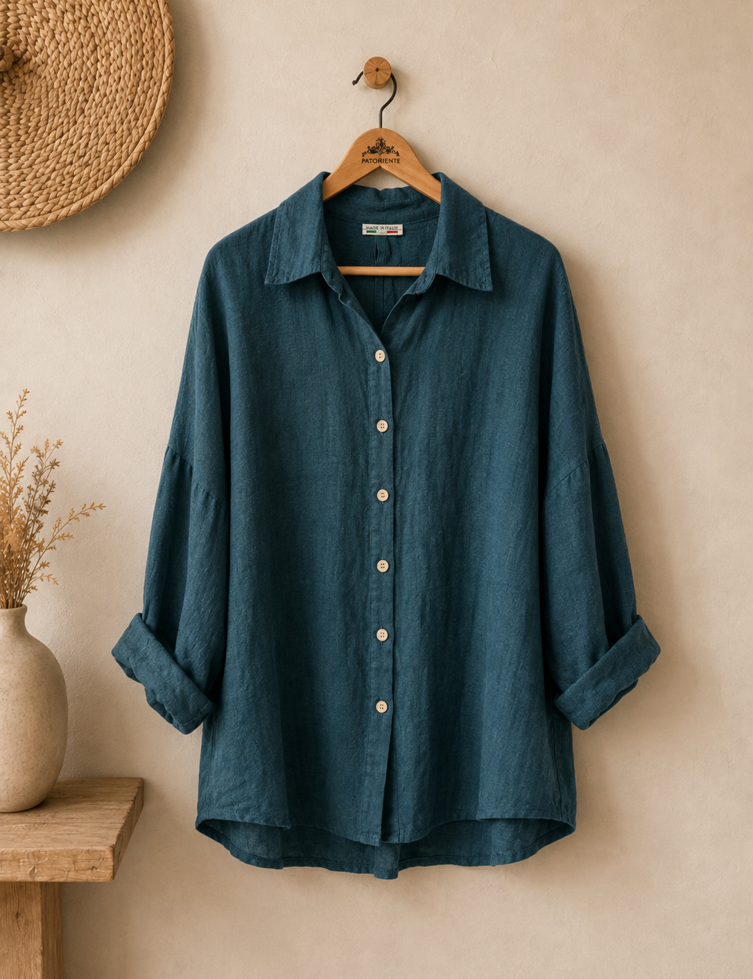 Blusa lino larga italiana