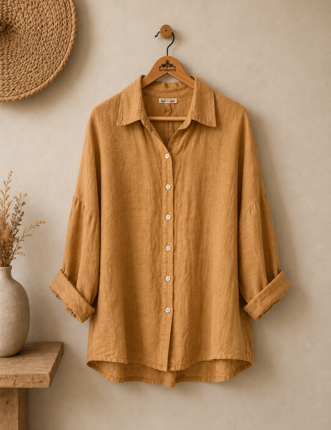 Blusa lino larga italiana