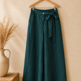 Pantalón cinturón lino italiano