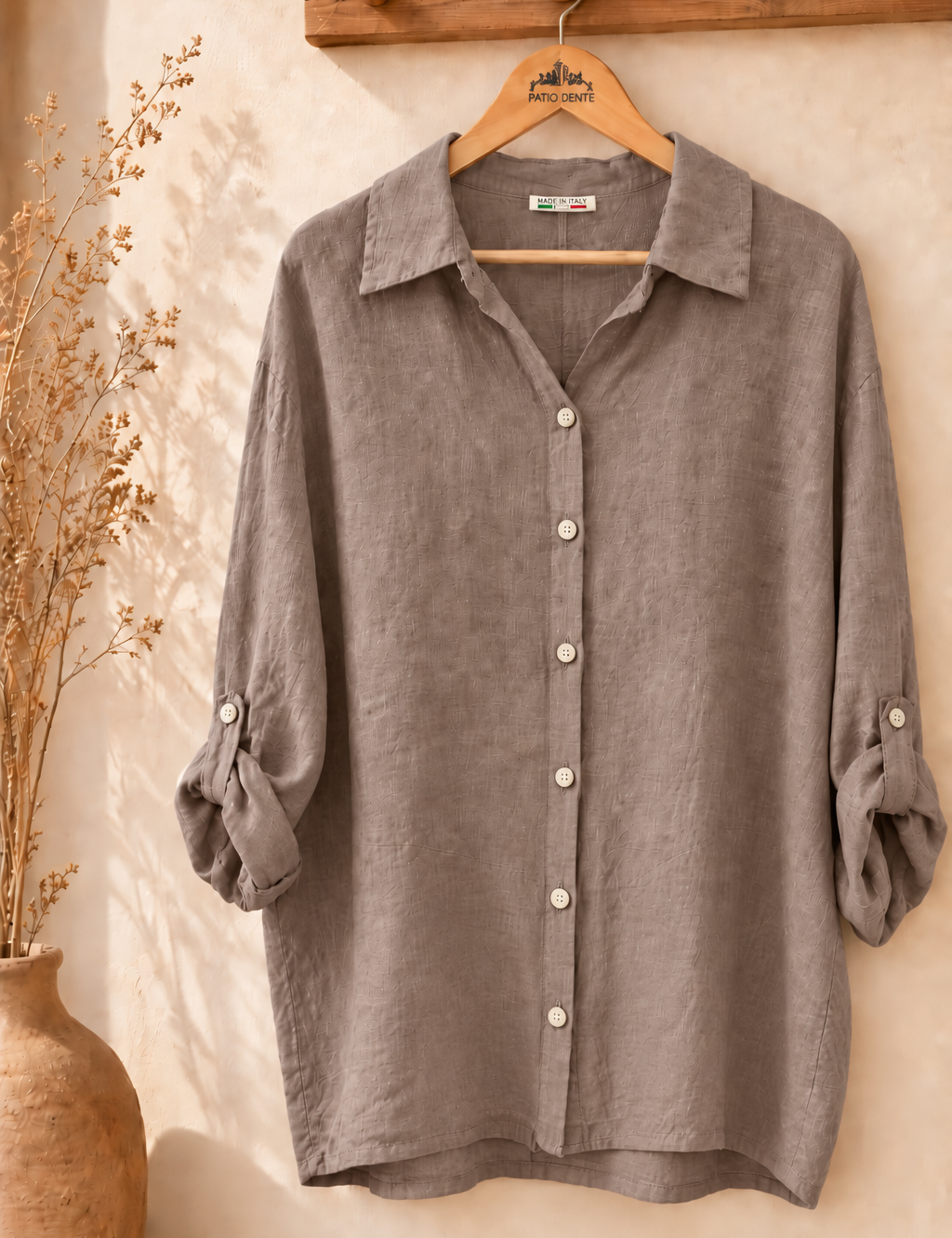 Blusa lino larga italiana