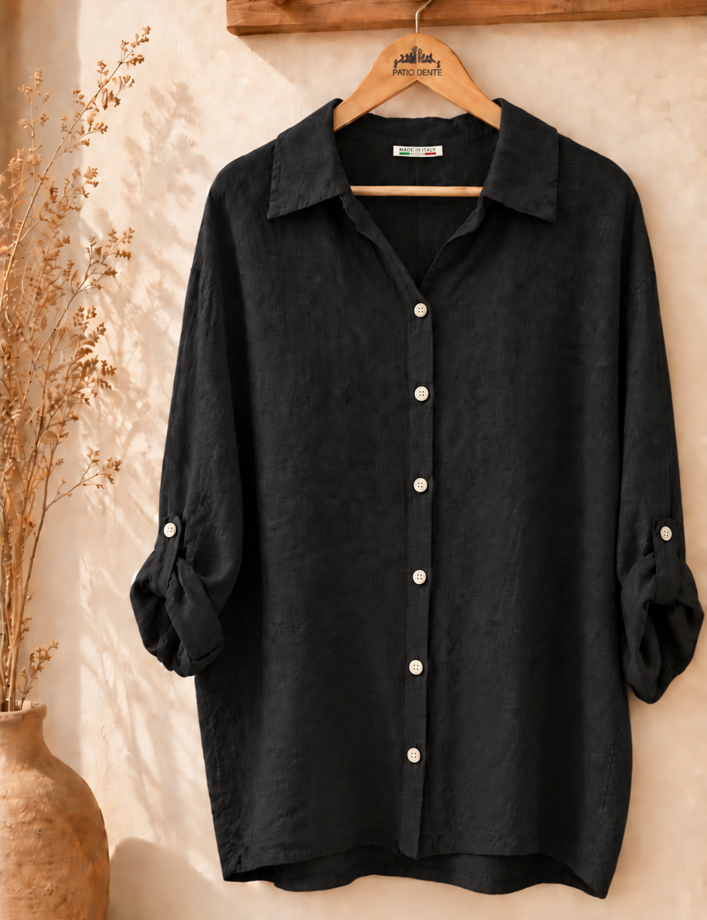 Blusa lino larga italiana