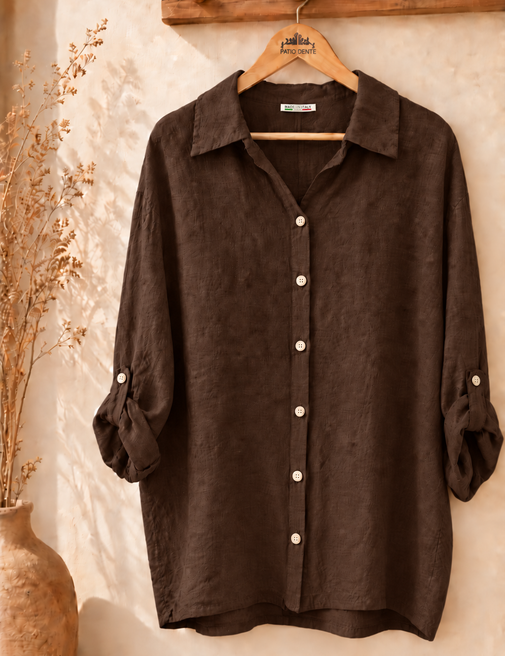 Blusa lino larga italiana