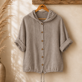 Chaqueta capucha lino italiana