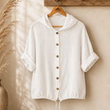 Chaqueta capucha lino italiana