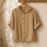 Chaqueta capucha lino italiana