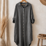 Vestido botones lino italiano