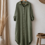 Vestido botones lino italiano
