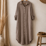 Vestido botones lino italiano