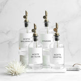 Alcuza vidrio acero