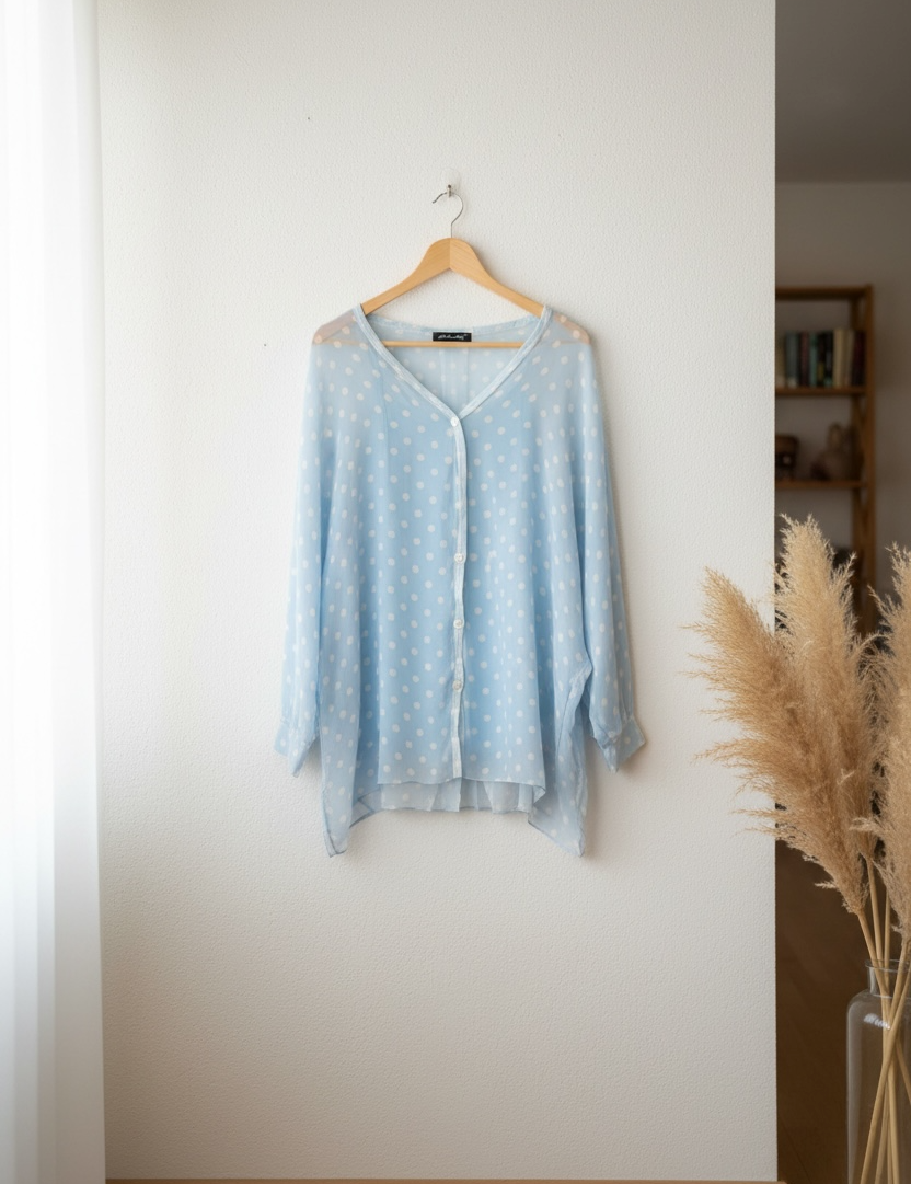 Blusa seda puntos italiana
