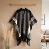 Poncho lana líneas