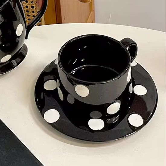 Set té cerámica lunares