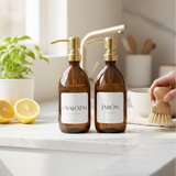 Dispensador ámbar vidrio 500 ml DORADO
