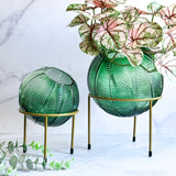 Florero esfera vidrio verde