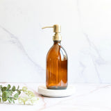 Dispensador ámbar vidrio 500 ml DORADO