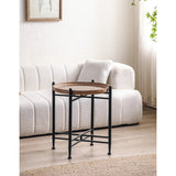 Mesa lateral fierro madera
