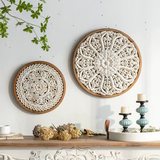 Placa decorativa floreada madera