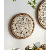 Placa decorativa floreada madera