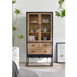 Mueble vitrina madera junco