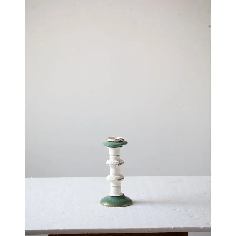 Candelabro fierro y cerámica