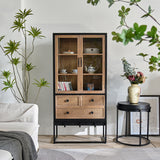 Mueble vitrina madera junco