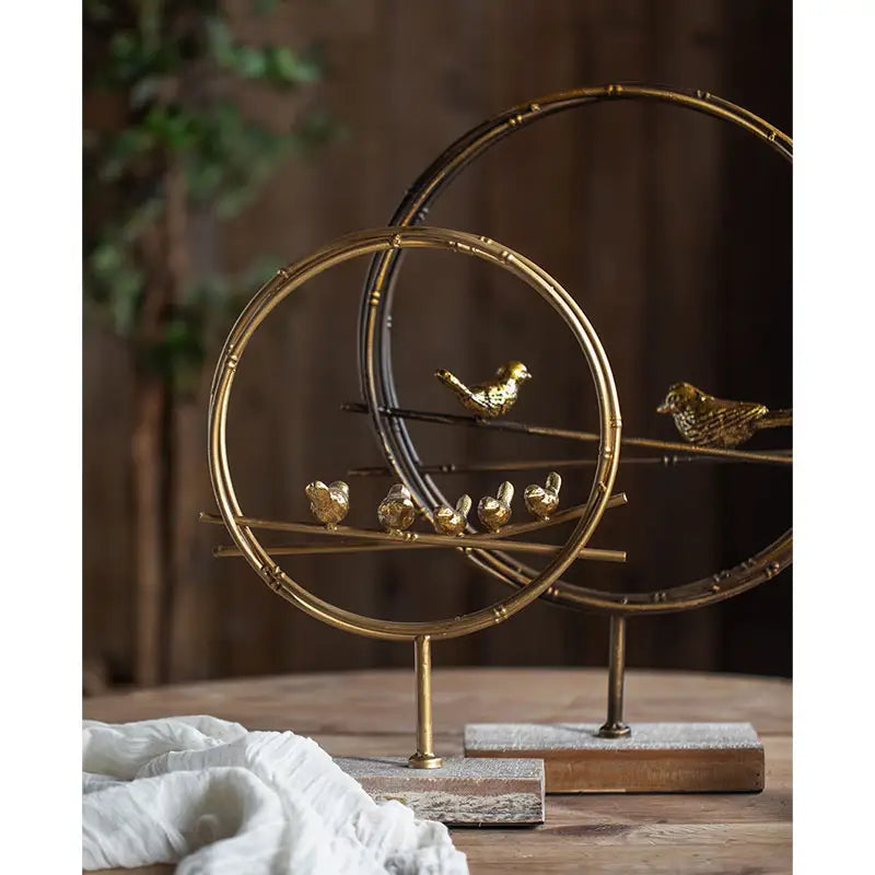 Adorno pajaritos aros dorado