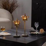 Candelabro corona dorado