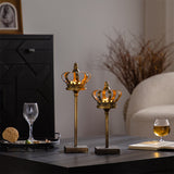 Candelabro corona dorado