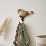 Percha pajarito dorada