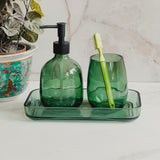 Set baño vidrio verde