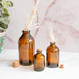 Set botellas vidrio ámbar