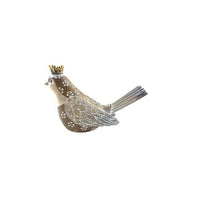 Pajarito resina corona dorada