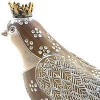 Pajarito resina corona dorada