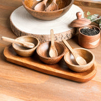 Set bowls salseros madera