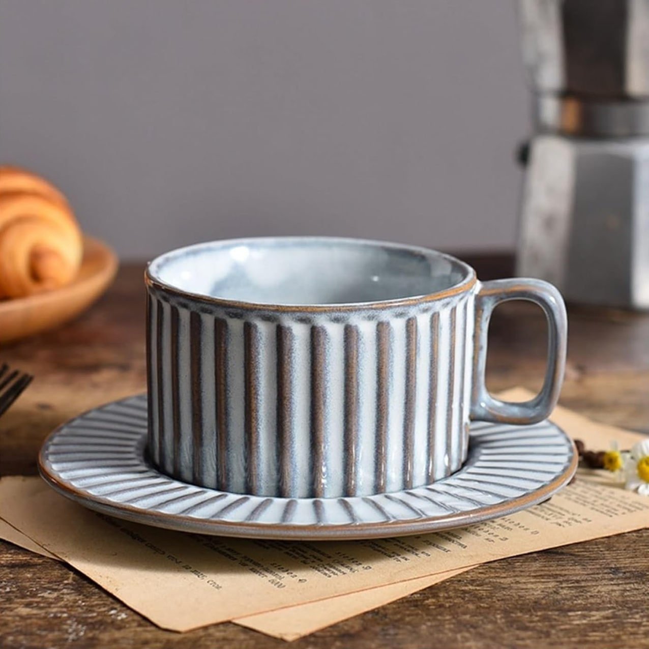 Set té cerámica relieve