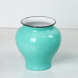 Jarrón turquesa enlozado