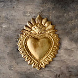 Corazón espigas dorado