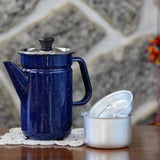Cafetera enlozada azul