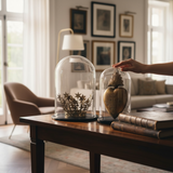 Cúpula vidrio base madera