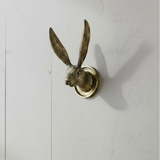 Percha cabeza conejo dorada