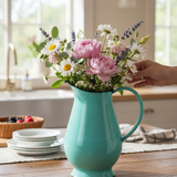 Jarra turquesa enlozada