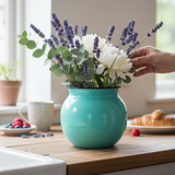 Florero turquesa enlozado