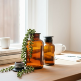 Frasco boticario vidrio ámbar