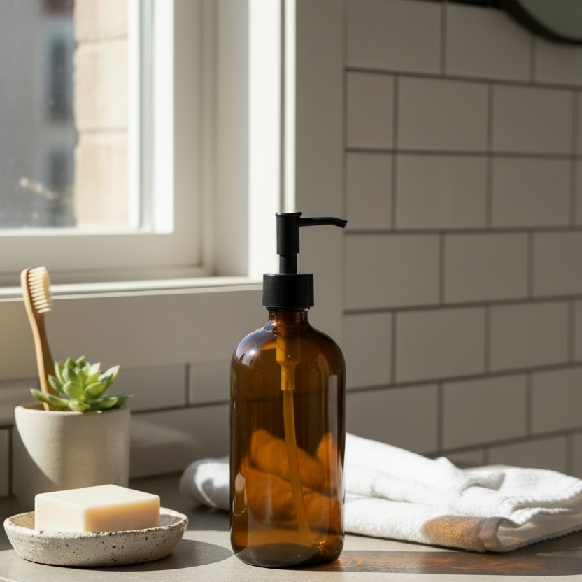 Dispensador ámbar vidrio 500 ml MATE