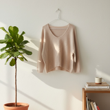 Sweater alpaca cuello abierto