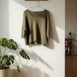 Sweater alpaca cuello abierto