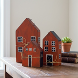 Set casas madera terracota