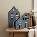 Set casas madera azules