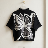 Sweater flor lentejuelas negro